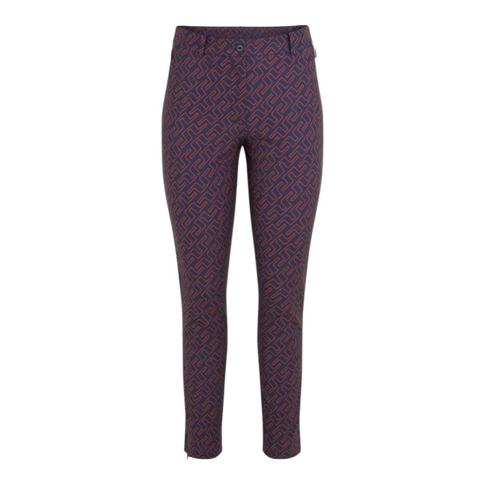 J.Lindeberg Women's Pia Print Golf Pant Red Navy Size 30/10